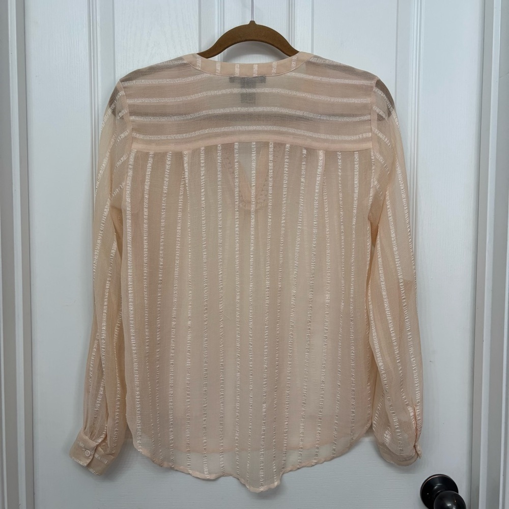 Sheer Blush Stripe Blouse | Chelsea & Theodore S - Picture 2 of 9